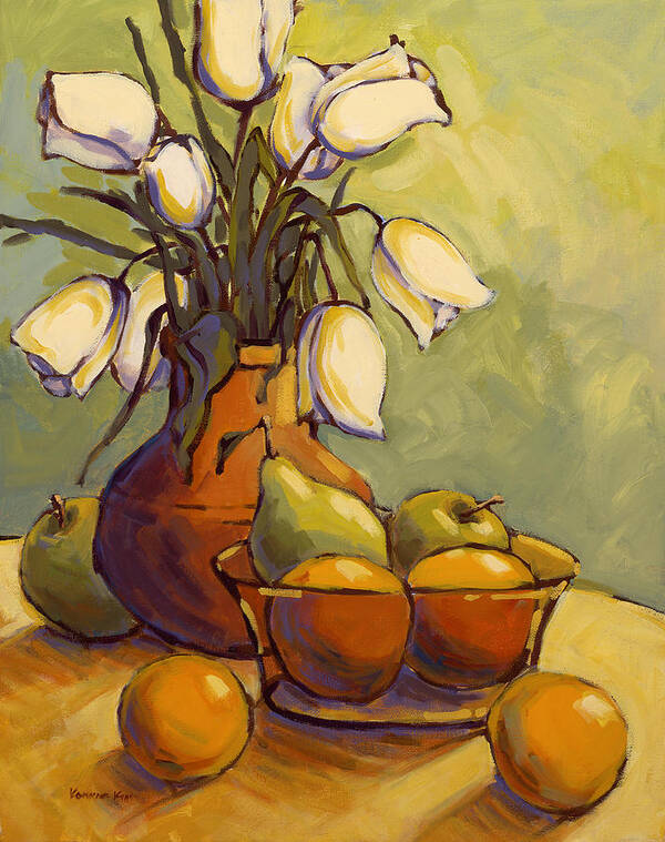 Tulips Poster featuring the painting Tulips 1 by Konnie Kim