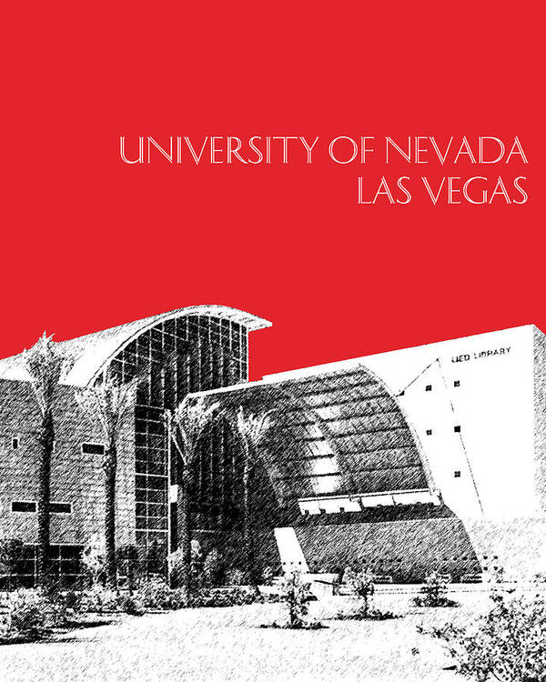 University Poster featuring the digital art University of Nevada Las Vegas - Red by DB Artist