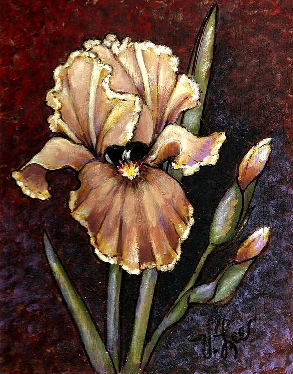 Iris Poster featuring the painting Vintage Iris by VLee Watson