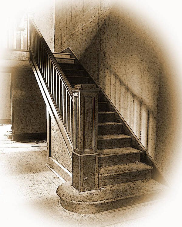 Staircase Poster featuring the photograph Vintage Staircase by TnBackroadsPhotos 