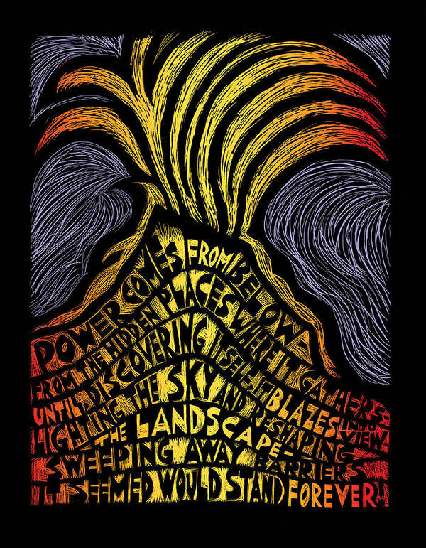Power Poster featuring the mixed media Volcano by Ricardo Levins Morales