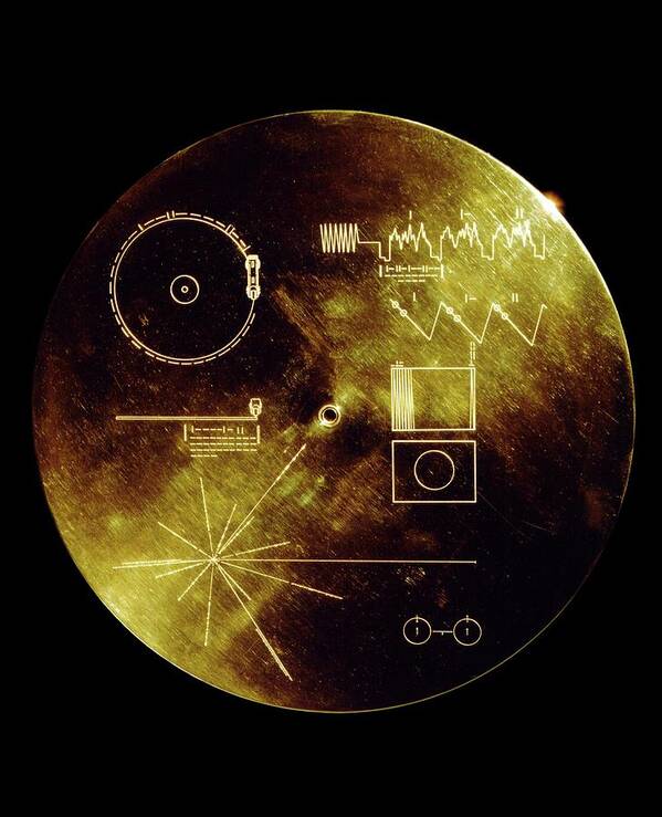 Voyager Poster featuring the photograph Voyager Spacecraft Plaque by Nasa/science Photo Library