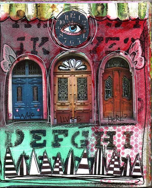Doors Poster featuring the mixed media Watching Doors by Carrie Todd