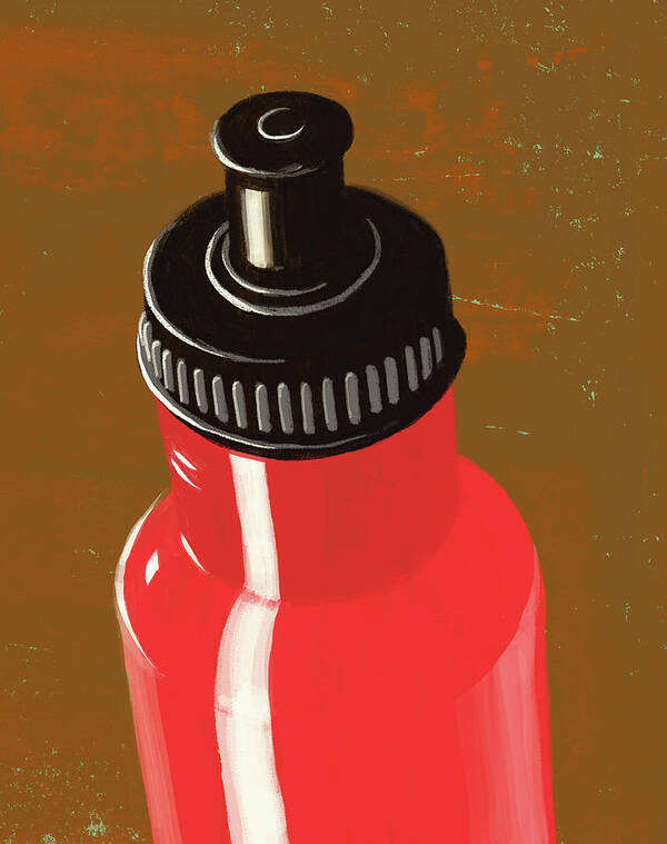 Purity Poster featuring the digital art Water Bottle Illustration by Don Bishop