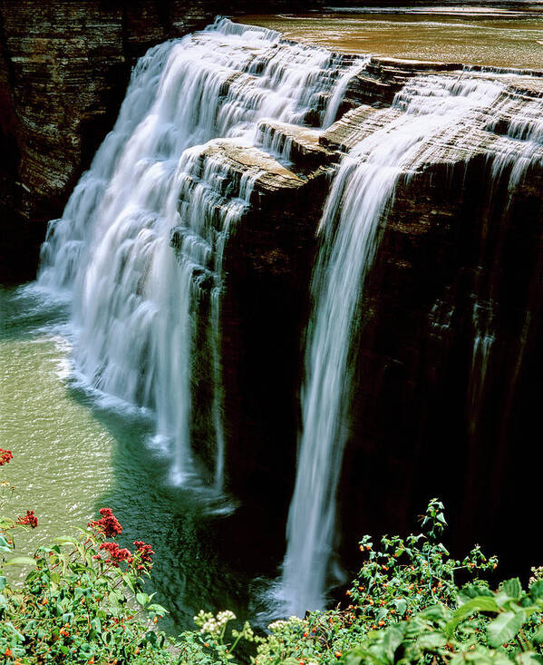 Photography Poster featuring the photograph Water Falling From Rocks, Lower Falls by Panoramic Images
