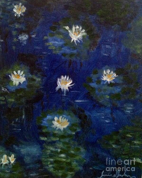 Water Lilies Poster featuring the painting Water Lilies by Brindha Naveen