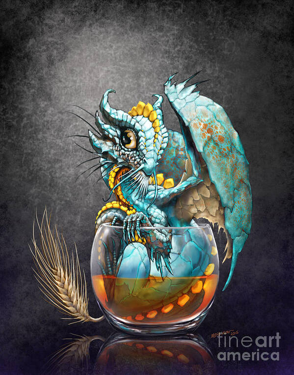 Dragon Poster featuring the digital art Whiskey Dragon by Stanley Morrison