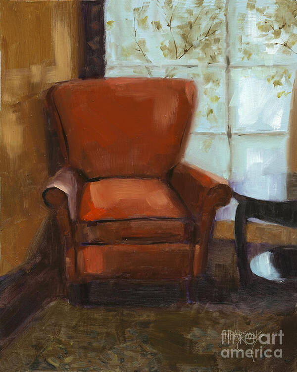 Chair Poster featuring the painting Window Seat by Nancy Parsons