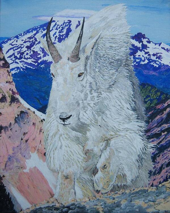 Goat Poster featuring the painting Windy Ridge by Ken Day