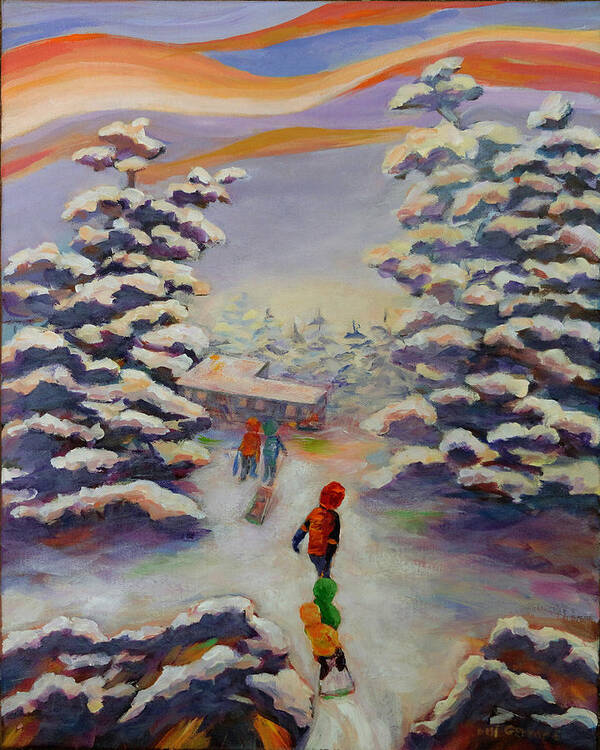 Winter In The Woods Poster featuring the painting Winter Comfort by Naomi Gerrard