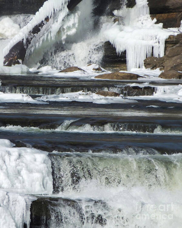 Artoffoxvox Poster featuring the photograph Winter Waterfall by Kristen Fox