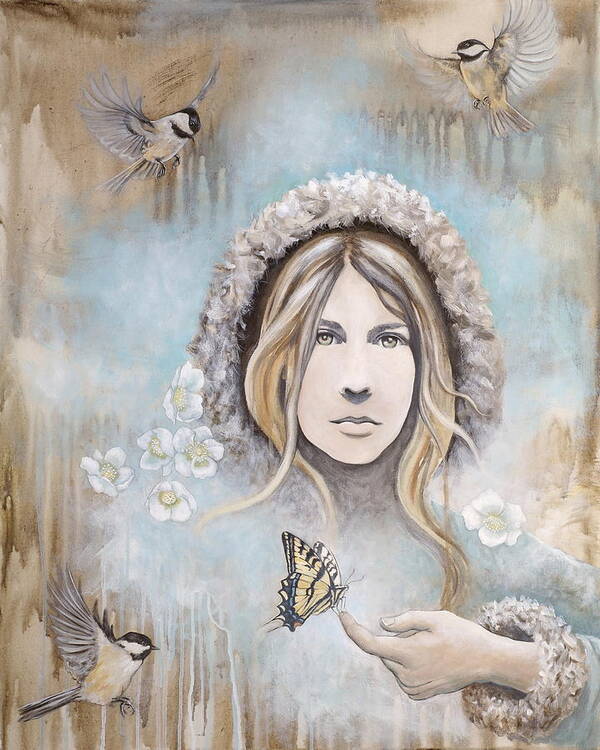 Woman Art Poster featuring the painting Winter's Dream by Sheri Howe