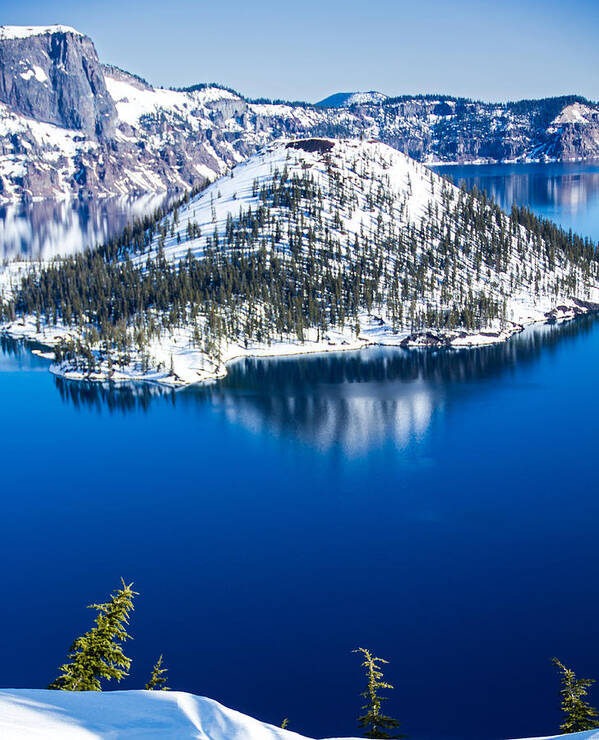 Crater Lake Poster featuring the photograph Wizard Island by Kunal Mehra