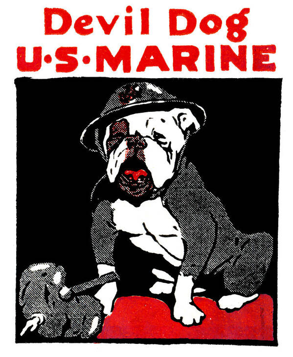 Historicimage Poster featuring the painting WWI Marine Corps Devil Dog by Historic Image