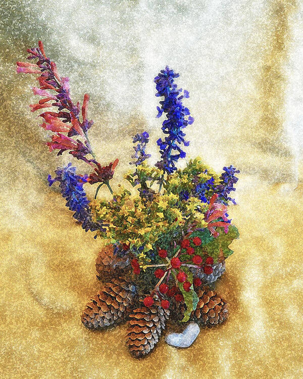 Flowers Poster featuring the photograph Wyoming Still Life Yellow Backdrop by Lisa Holland-Gillem