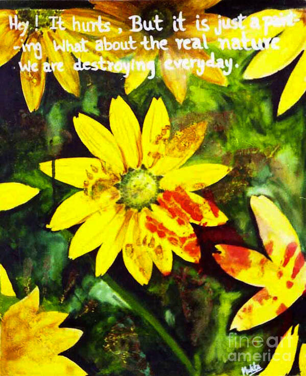 Flowers Poster featuring the painting Yellow Daisies by Mukta Gupta