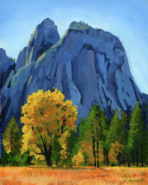 Yosemite Valley Poster featuring the painting Yosemite Oaks by Alice Leggett