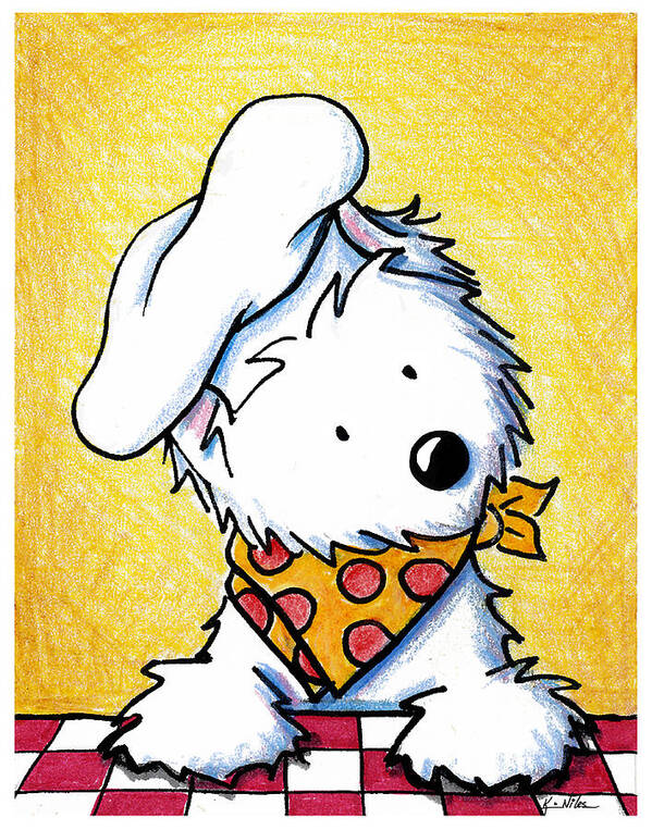 Westie Poster featuring the painting You Wanna Pizza Me by Kim Niles