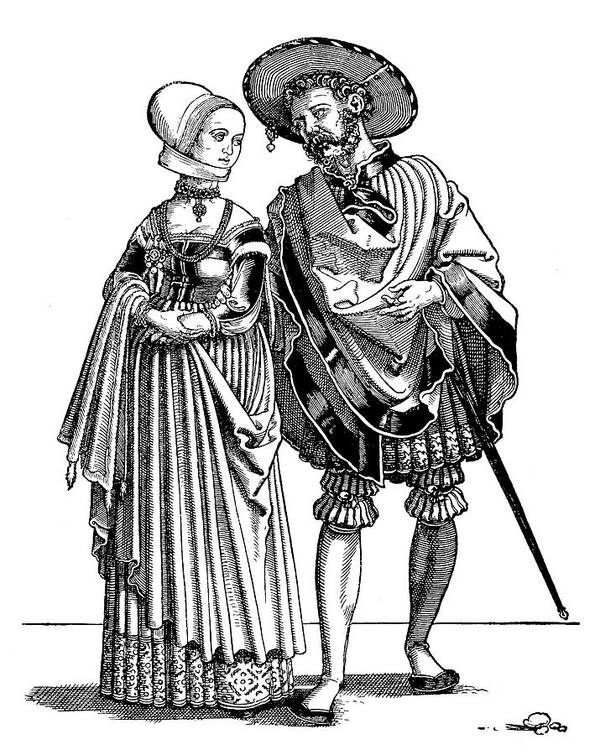 1530 Poster featuring the painting Young Couple, C1530 by Granger