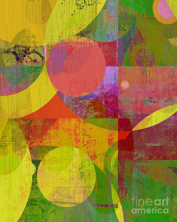 Abstract Art Poster featuring the mixed media Bubblicious IV #1 by Ricki Mountain