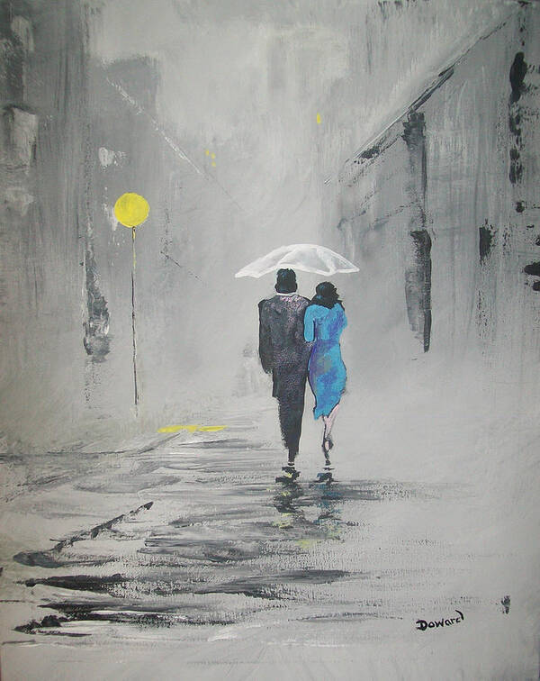 Art Poster featuring the painting A Walk in the Rain by Raymond Doward