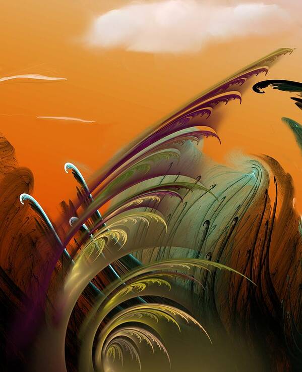 Fine Art Poster featuring the digital art Alien Jungle by David Lane