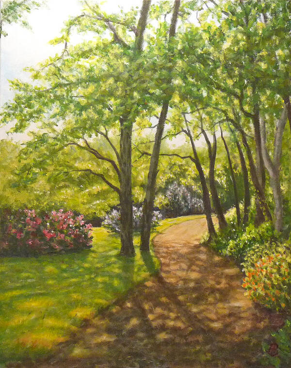Path Poster featuring the painting Along the Path by Joe Bergholm