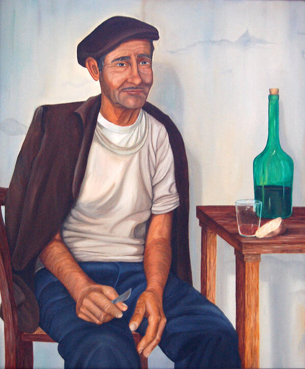 Portrait Poster featuring the painting Antonio by AnnaJo Vahle