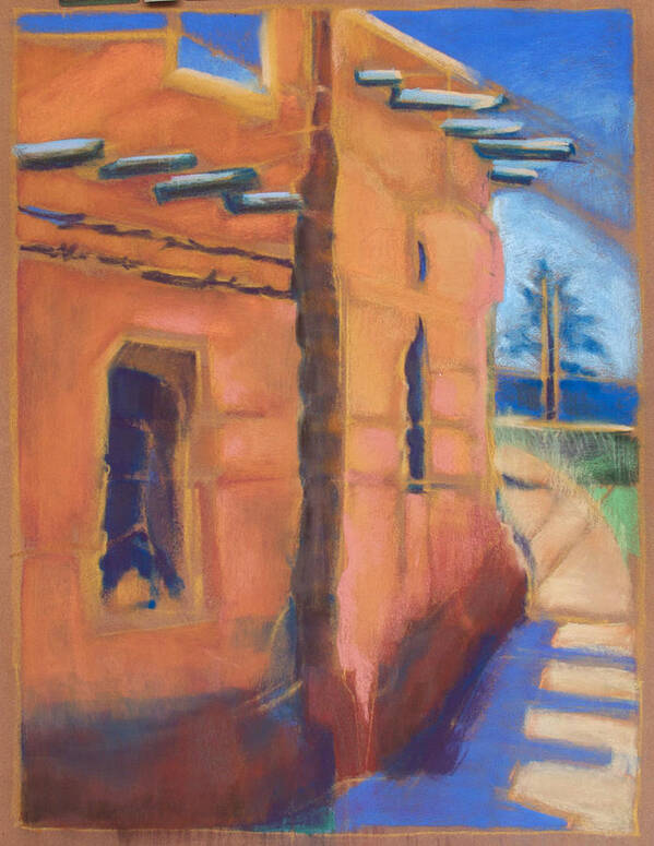 Pastel Painting Poster featuring the painting Cliff Dwelling Los Alamos New Mexico by Suzanne Giuriati Cerny