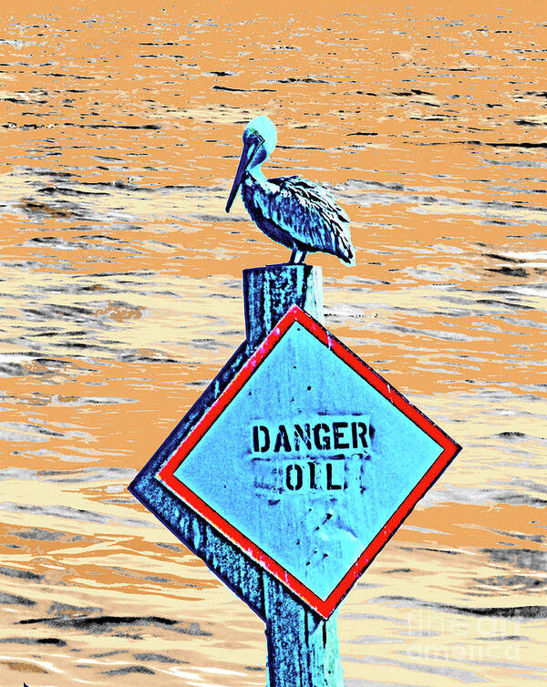 Oil Spill Poster featuring the digital art Danger Oil by Lizi Beard-Ward