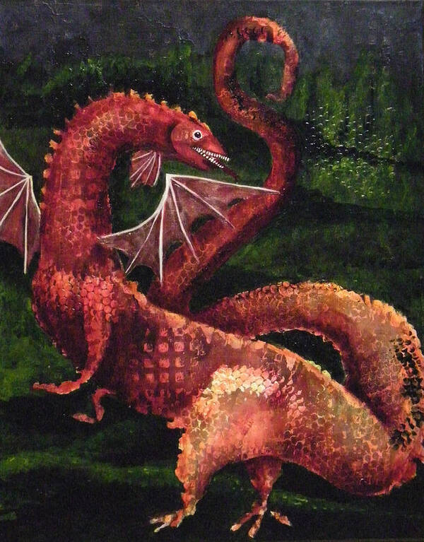 Dragon Poster featuring the painting Dragon Time by Terry Honstead