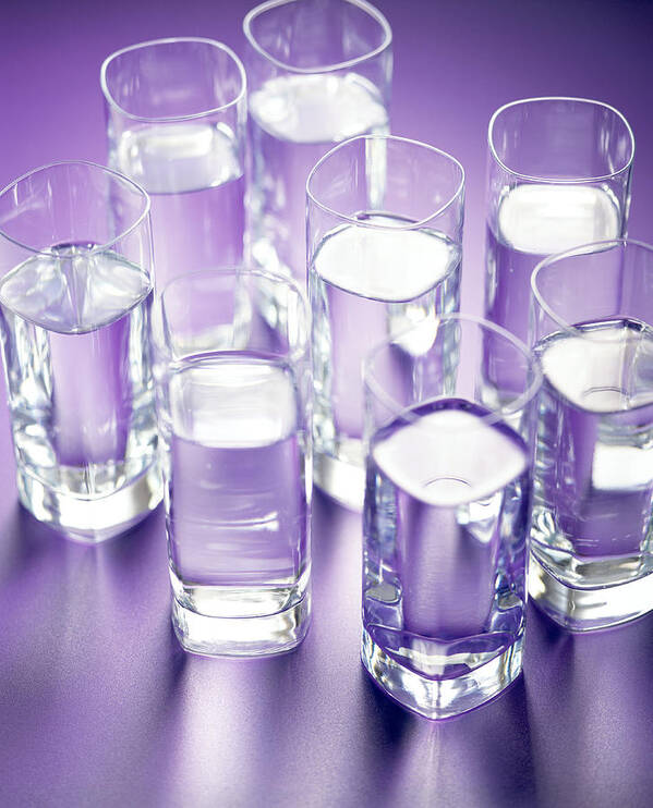 Water Poster featuring the photograph Eight Glasses Of Water by Lawrence Lawry