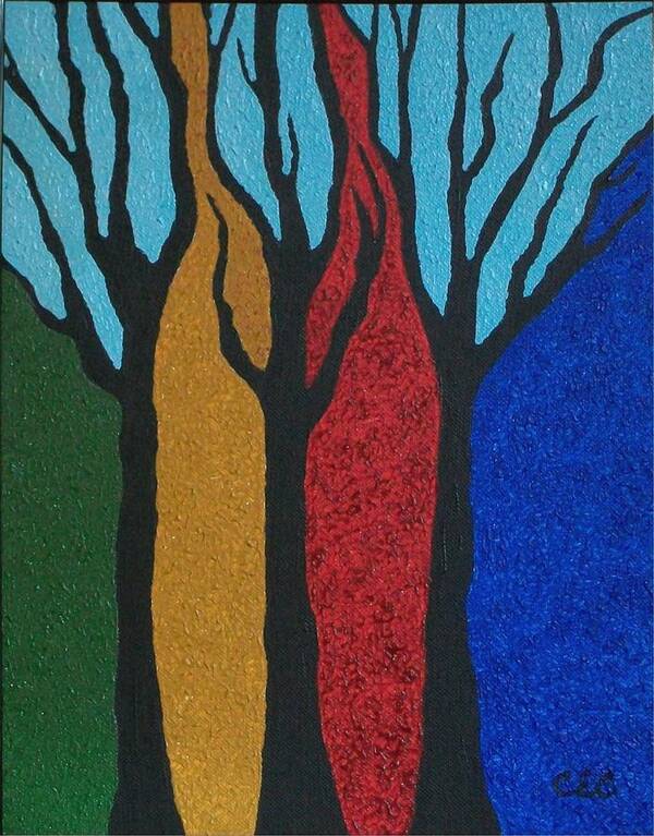 Trees Poster featuring the painting Elements by Carolyn Cable