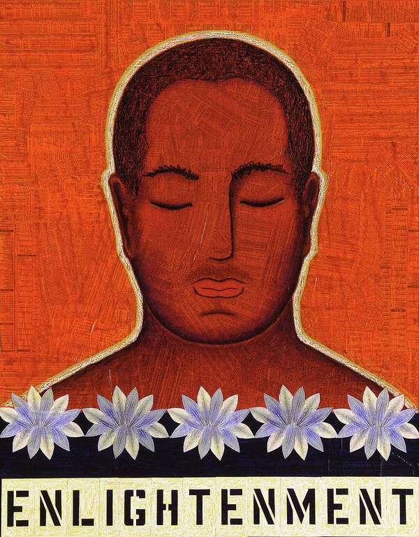 Buddha Poster featuring the mixed media Enlightenment by Gloria Rothrock