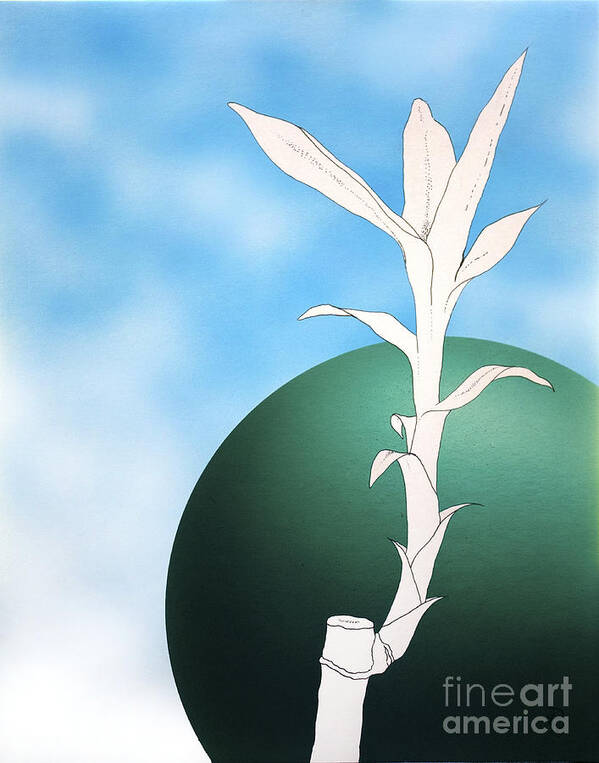 Bamboo Poster featuring the painting Essence blue by Carlos De Las Heras