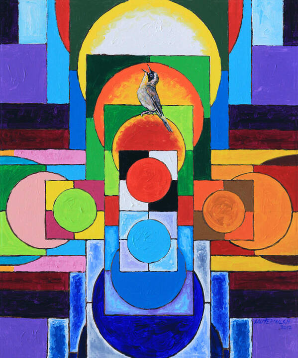 Abstract Poster featuring the painting Eternal Song of the Seasons by John Lautermilch