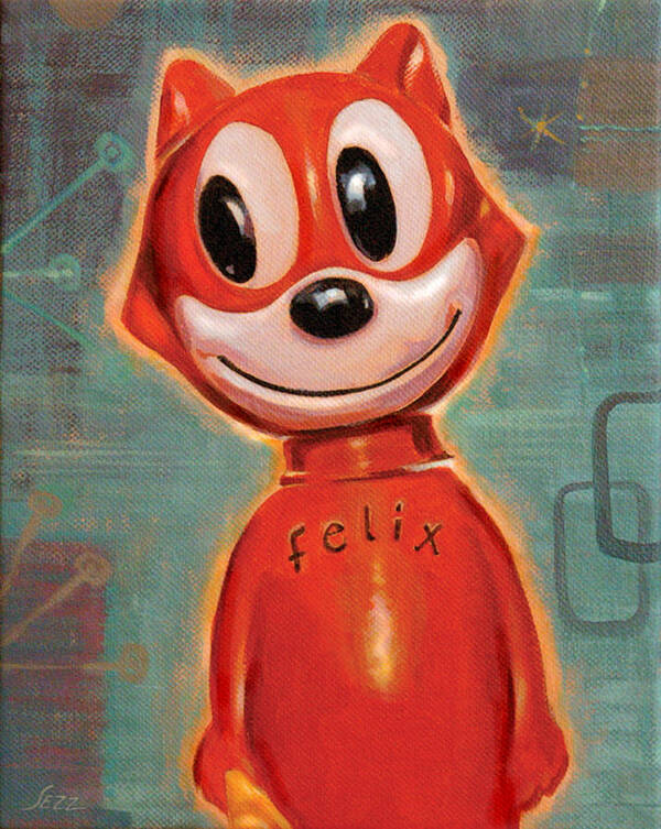 Felix Poster featuring the painting Felix The Cat by Shawn Shea