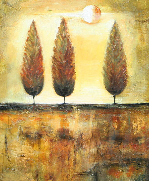 Landscape Painting Poster featuring the painting Golden trees by Lauren Marems