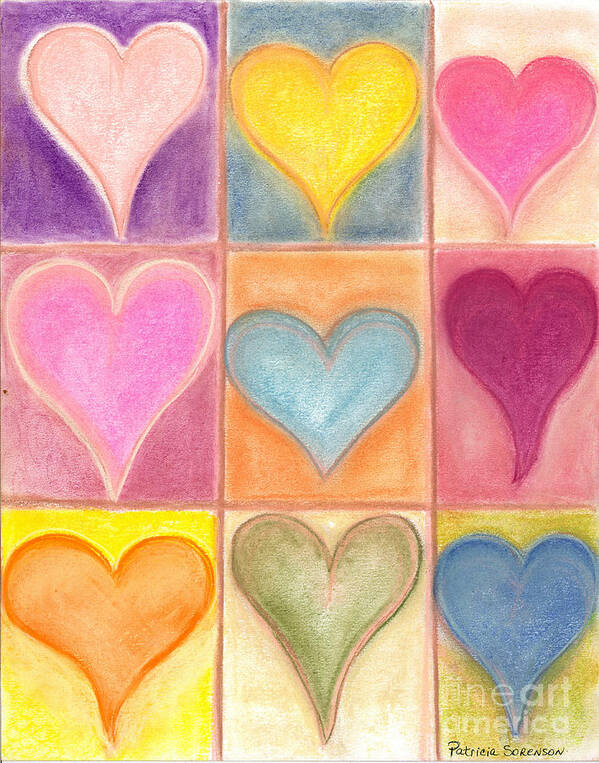Hearts Poster featuring the pastel Heart054 by Patricia 'Amber' Sorenson