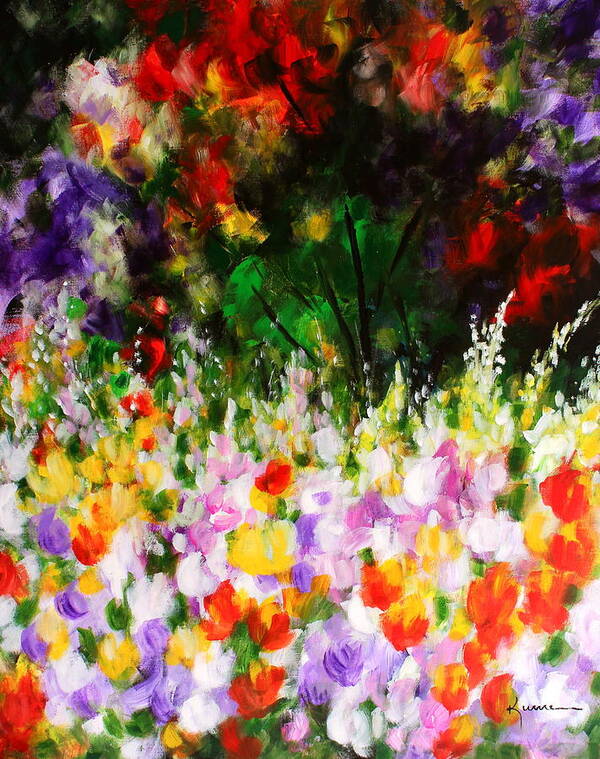 Floral Poster featuring the painting Heavenly Garden by Kume Bryant
