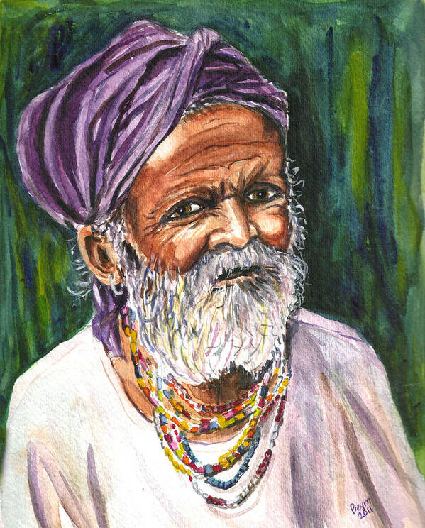 Nomad Poster featuring the painting Indian Nomad by Clara Sue Beym