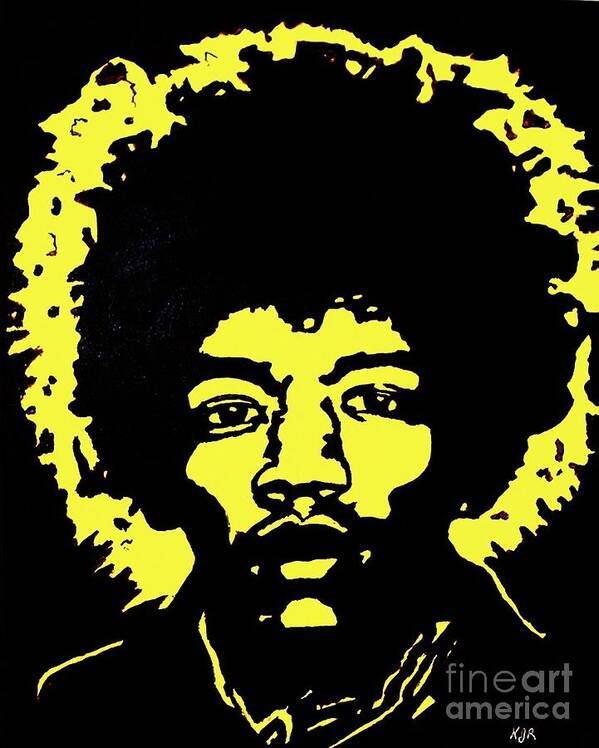 Pop Rock Icon Poster featuring the painting Jimi Hendrix by Kenneth Regan