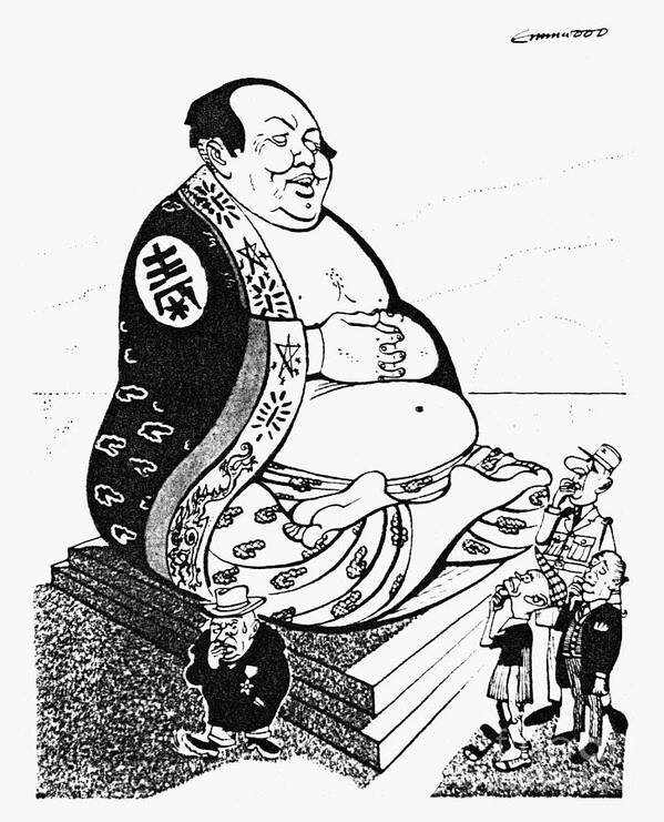 1958 Poster featuring the photograph Mao Tse-tung Cartoon, 1958 by Granger