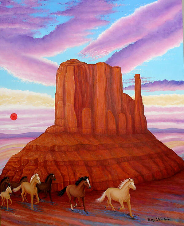 Monument Valley Poster featuring the painting Monument Valley by Tracy Dennison
