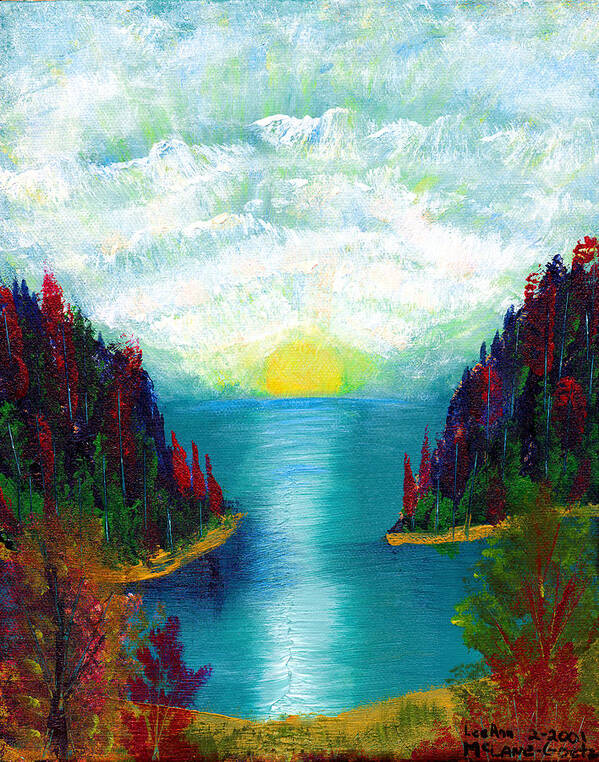 Landscapes Poster featuring the painting One More Sunset by LeeAnn McLaneGoetz McLaneGoetzStudioLLCcom