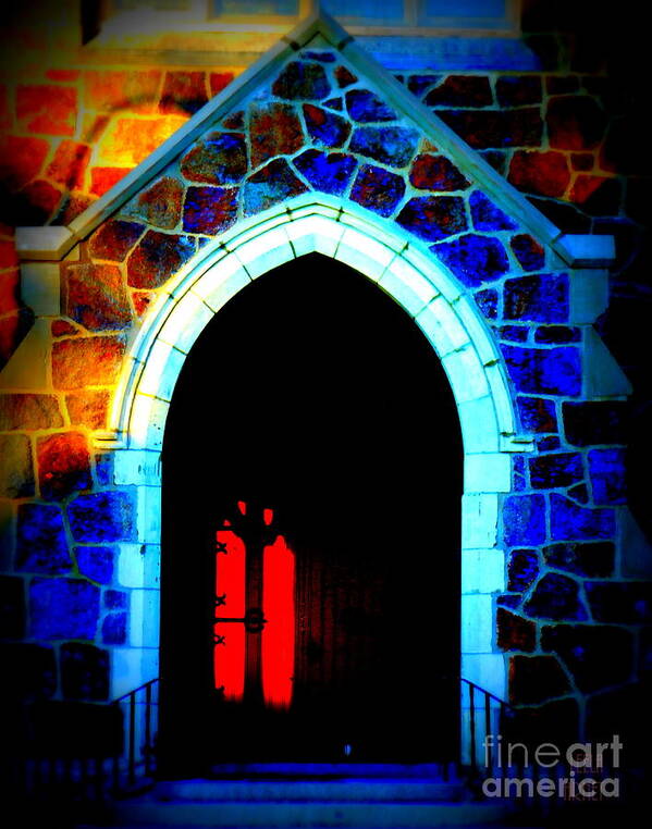 Door Poster featuring the photograph Red Door Church by Leela Arnet