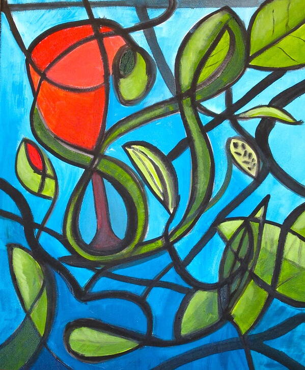 Vibrant Poster featuring the painting Stained Glass Martini by Rebecca Merola