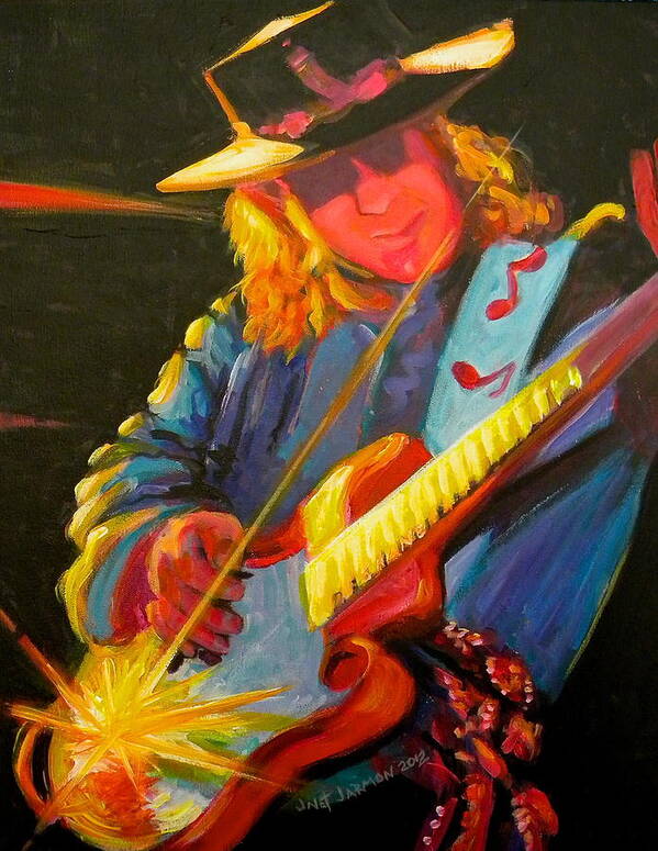 Stevie Ray Vaughn Poster featuring the painting Stevie Ray Vaughn by Jeanette Jarmon