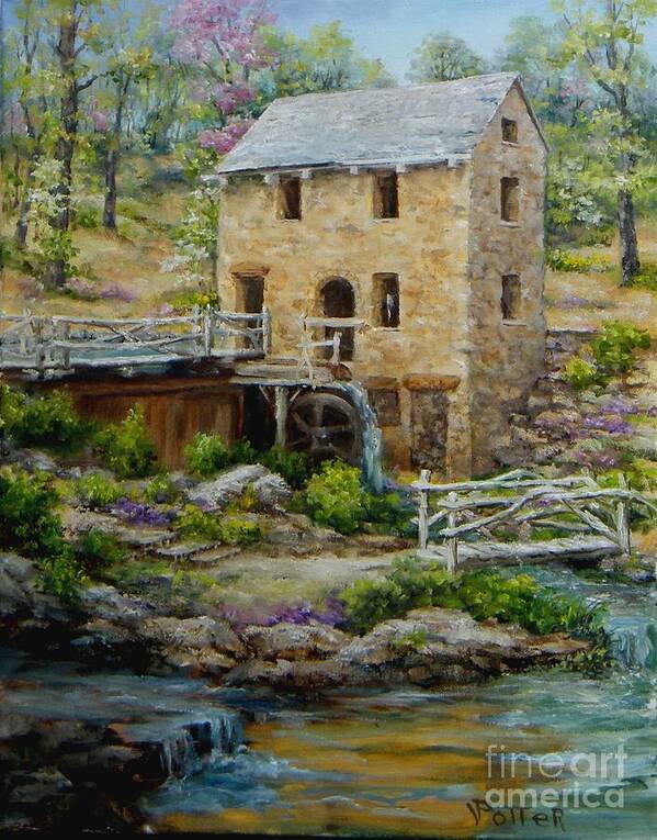 Old Mill Poster featuring the painting The Old Mill in Spring by Virginia Potter