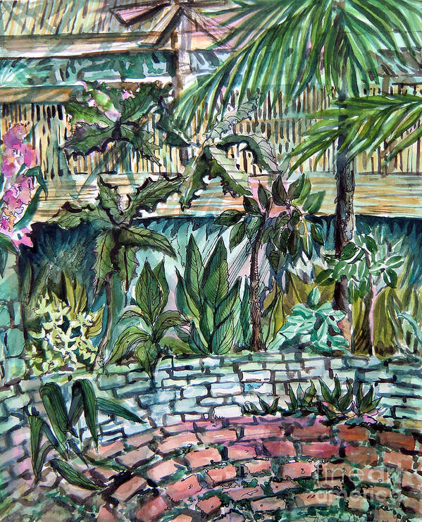 Palms Poster featuring the painting Tropical Garden by Mindy Newman